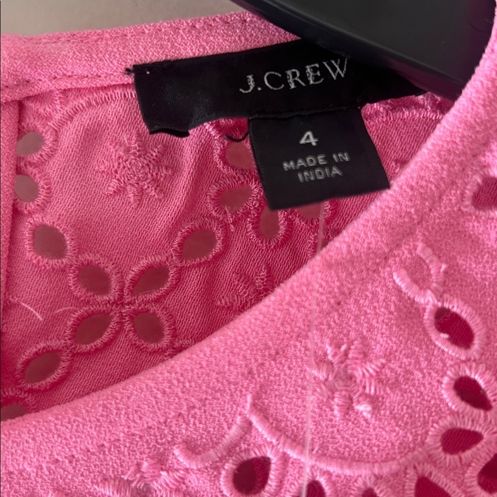 J . Crew Pink Long Sleeve Dress with Lace Detail - Picture 11 of 15